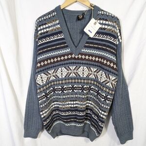 Men's Blue Patterned Sweater Vero Latino Size L